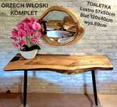 Toaletka 120x40cm KOMPLET  Konsola+Lustro orzech włoski