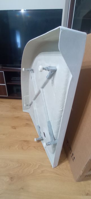 Brodzik półokrągły kabinowy 90x90x12 cm wysoki  plus niski nowy syfon