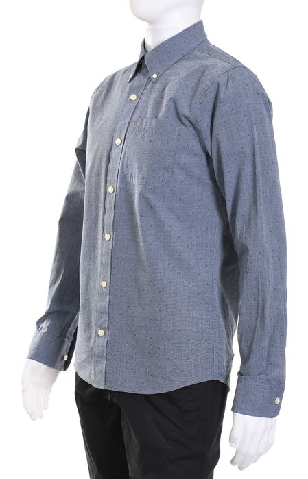 ABERCROMBIE MUSCLE stalowoniebieska koszula męska w rzucik S k 41