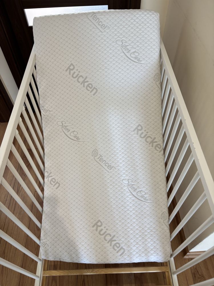 Łóżeczko 60x120 + materac rucken