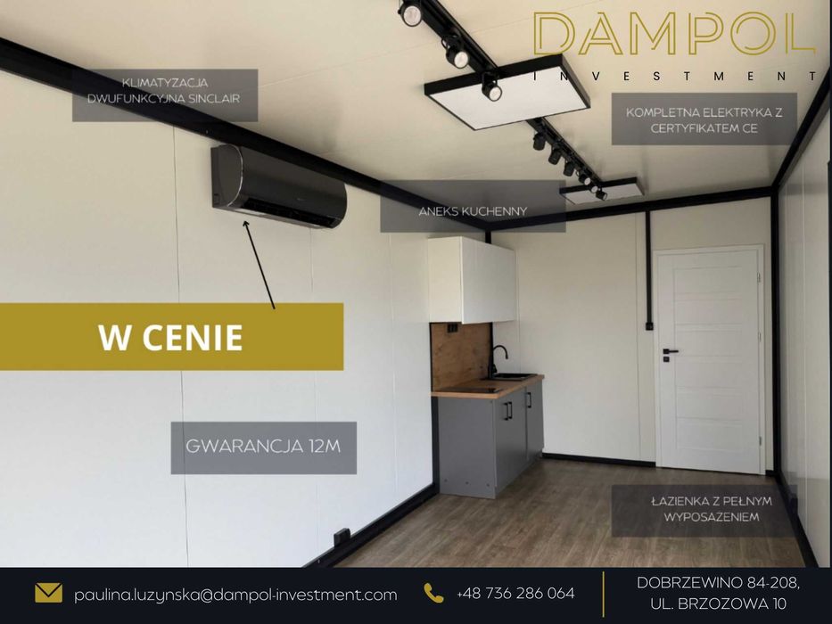 Nowoczesny Domek całoroczny 9X3/27m2/biuro/sklep/mobilny/letniskowy