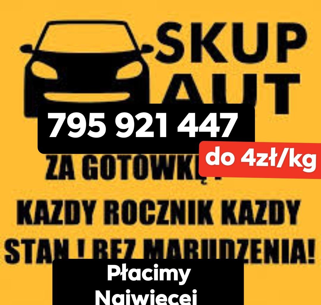 Skup samochodów Skup aut Złomowanie do 4zł/kg