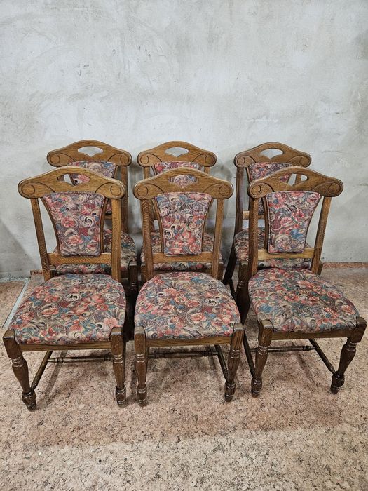 Dębowe krzesła stylowe z Francji /