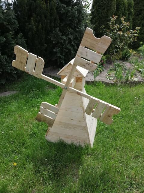 Wiatrak ogrodowy ozdobny drewniany do ogrodu DUŻY, NA WYMIAR NOWY