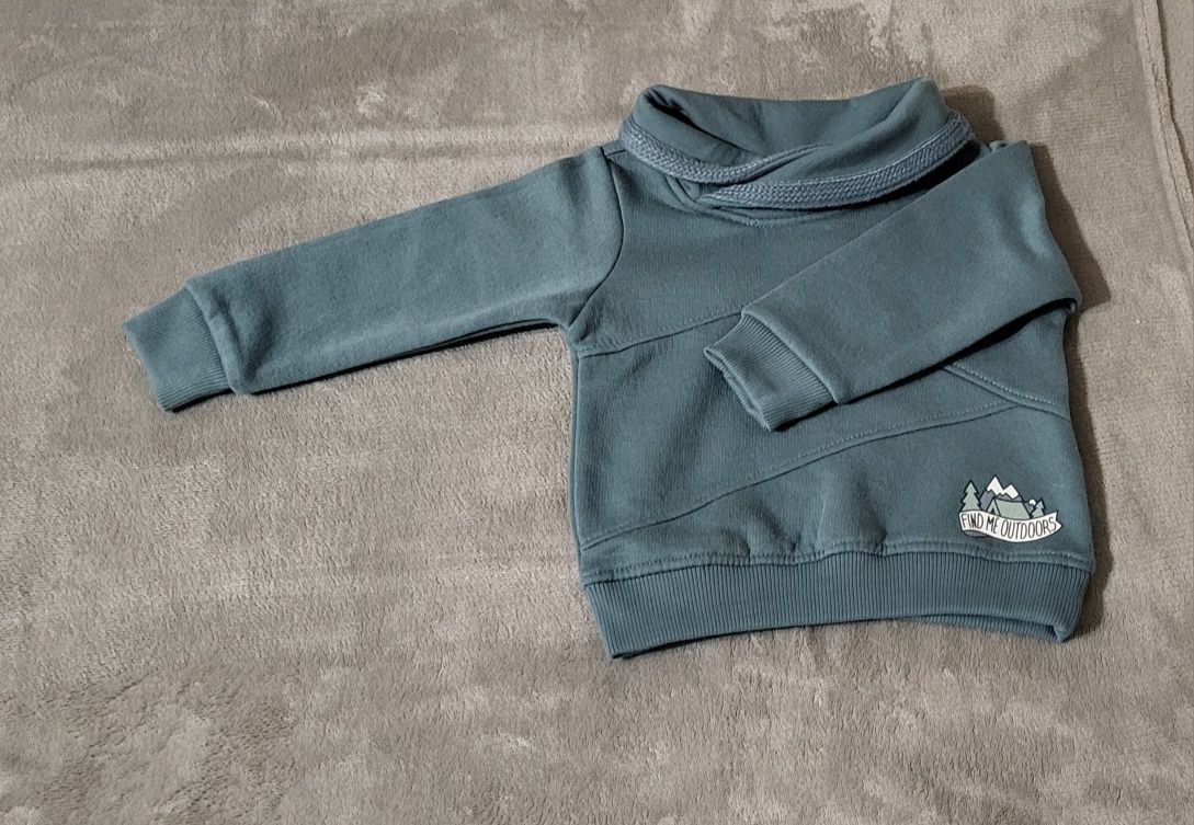 Bluza chłopięca, zielona, kołnierz, dopodopo baby, 80
