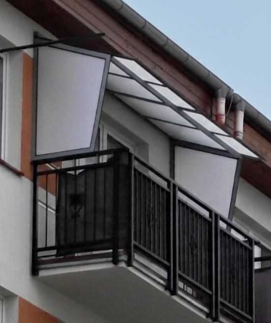 Daszek na balkon, Zadaszenie nad drzwi, Wiatrołap aluminiowy 3x2m dach