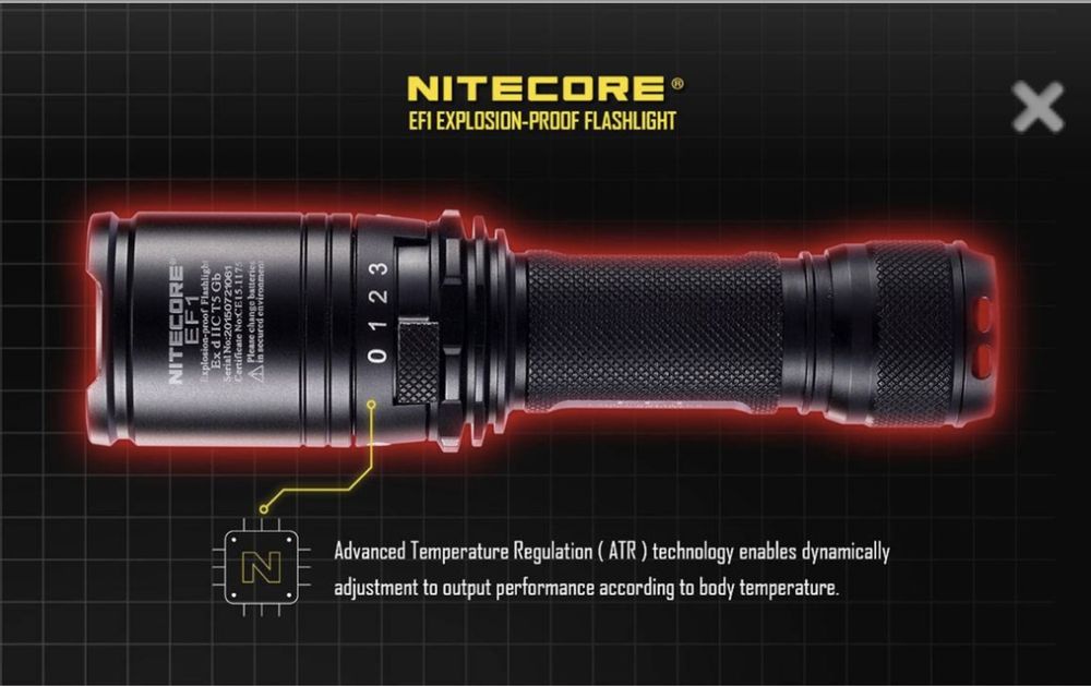 Nitecore EF1 830 Lumen Accredited Safe LED Flashlight