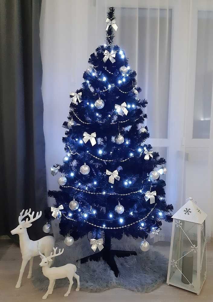 Choinka sztuczna CZARNA gęsta puszysta 220 CM