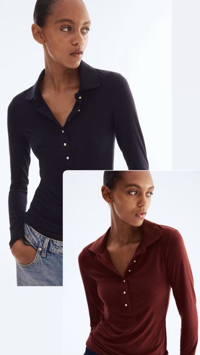 H&M поло з м’якого трикотажу в рубчик.