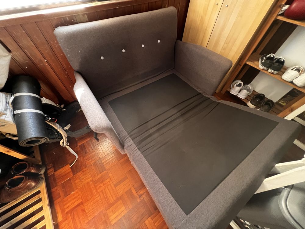 Conjunto Sofá-cama + Estendal Vertical + Mesa & Cadeiras + 1Estante Gr