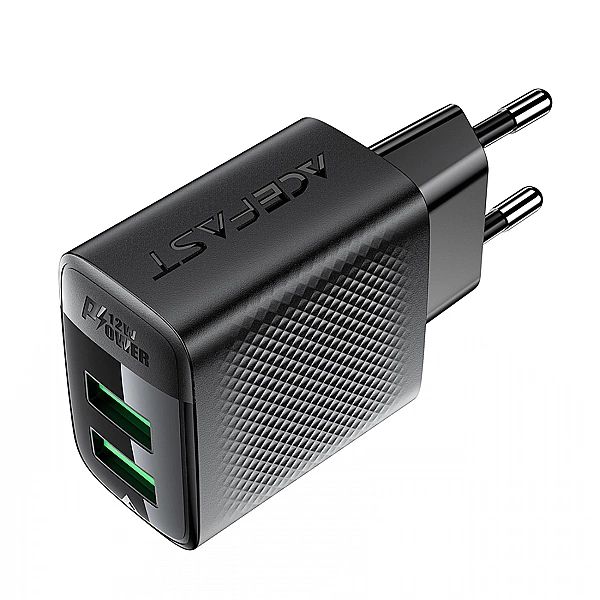 Ładowarka Acefast A86 sieciowa 2x USB-A 12W - czarna