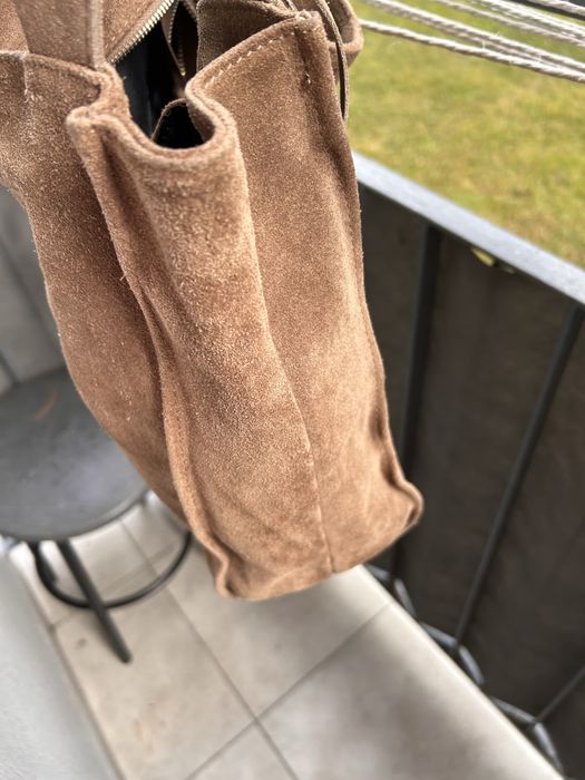 Torebka shopper zamszowa
