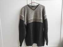 Męski sweter wełniany szary 100% wełna M oversize