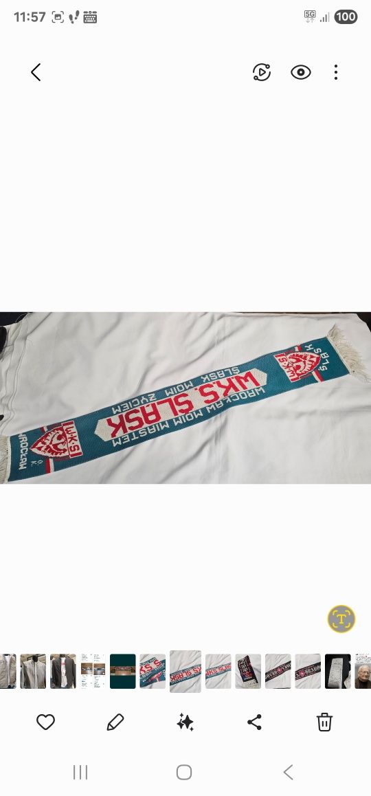 Sprzedam szalik klubowyj WKS ŚLĄSK WROCŁAW,unikat!