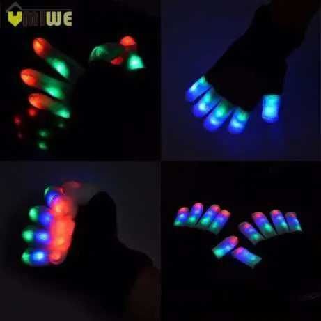 Rękawiczki świecące w ciemności LED migające