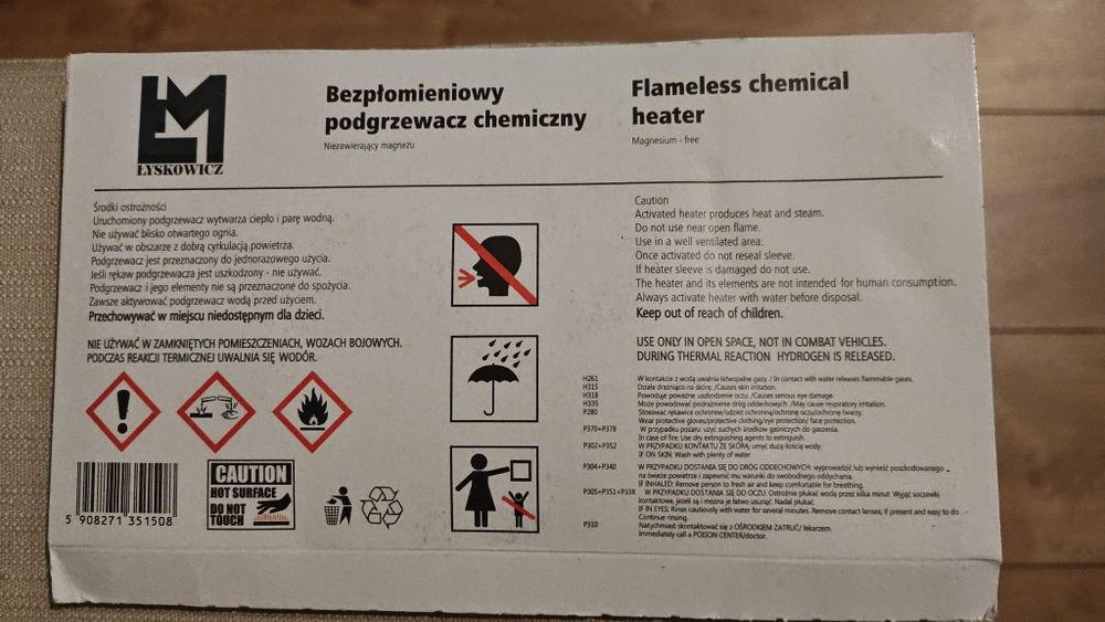 Bezpłomieniowy podgrzewacz chemiczny 10szt