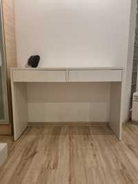Biale biurko 115 cm szerokości, z szufladami