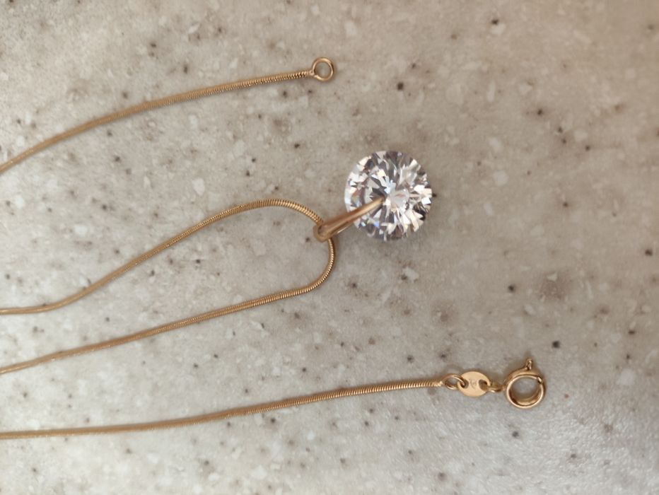 Цепочка с кулоном цирконий 45 см