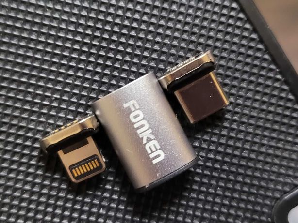 Магнитный переходник с micro-USB на USB Type-C и Apple Lightning