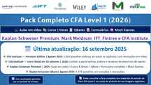 Pack CFA Level 1 (2026): Videos + Livros + QBanks + Mocks Exames