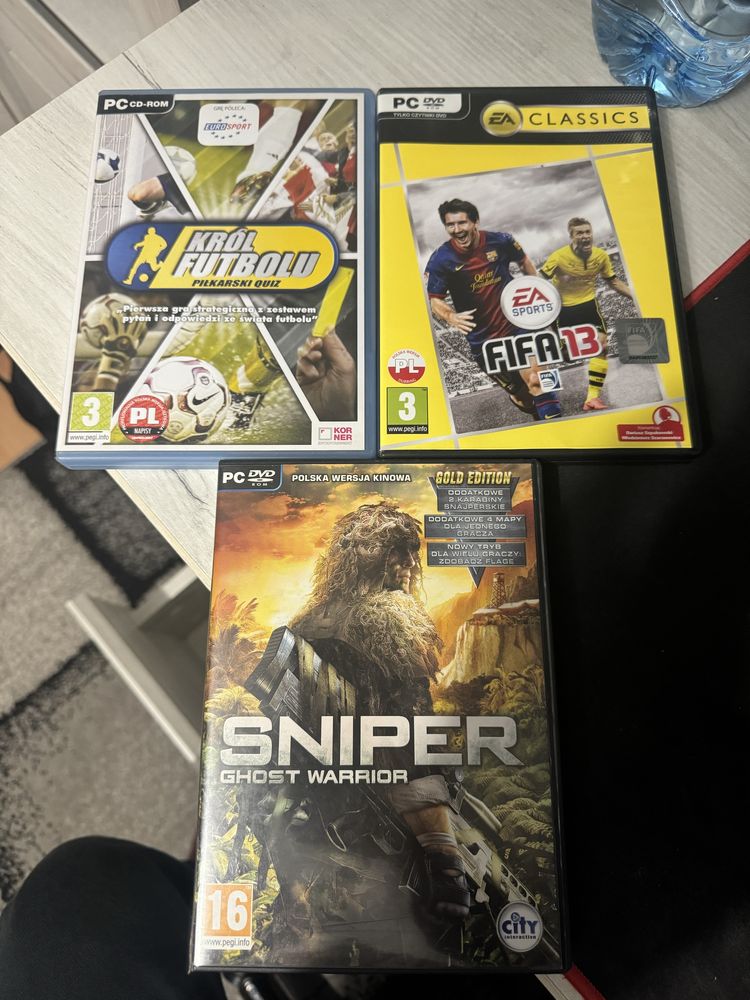 3 gry Sniper Ghost Warrior , Fifa 13, Król Futbolu Komputer