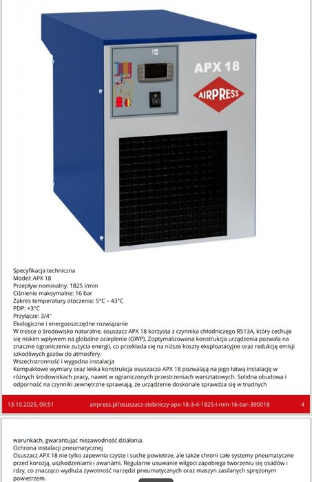 Kompresor śrubowy, sprężarka KAESER SK19 11KW, Osuszacz, zbiornik 500l