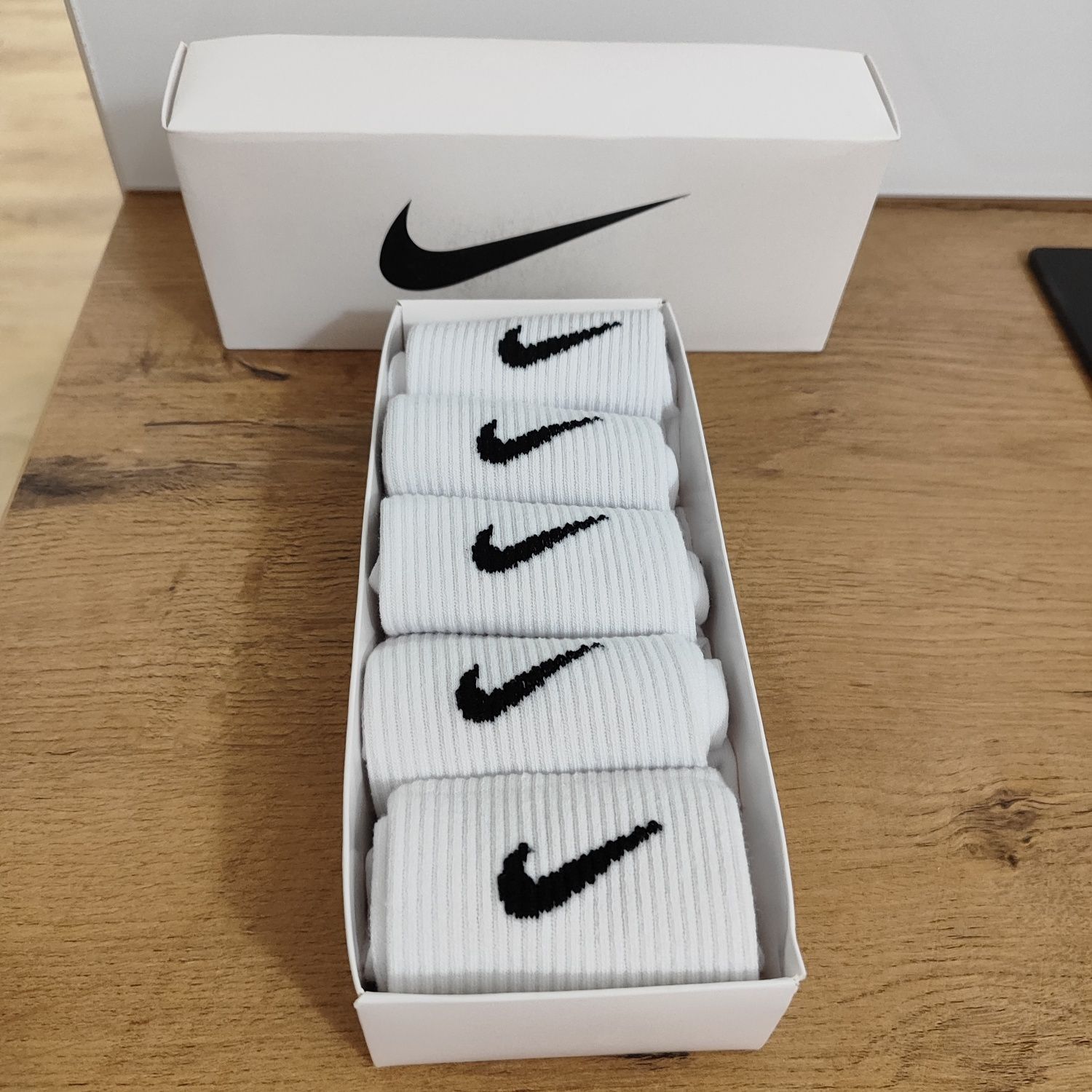 Skarpety nike box set zestaw 5 par białych