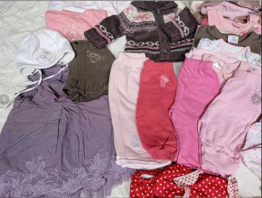 Mega paka paczka zestaw ubranek dla dziewczynki box 3-6mc 68cm 33szt
