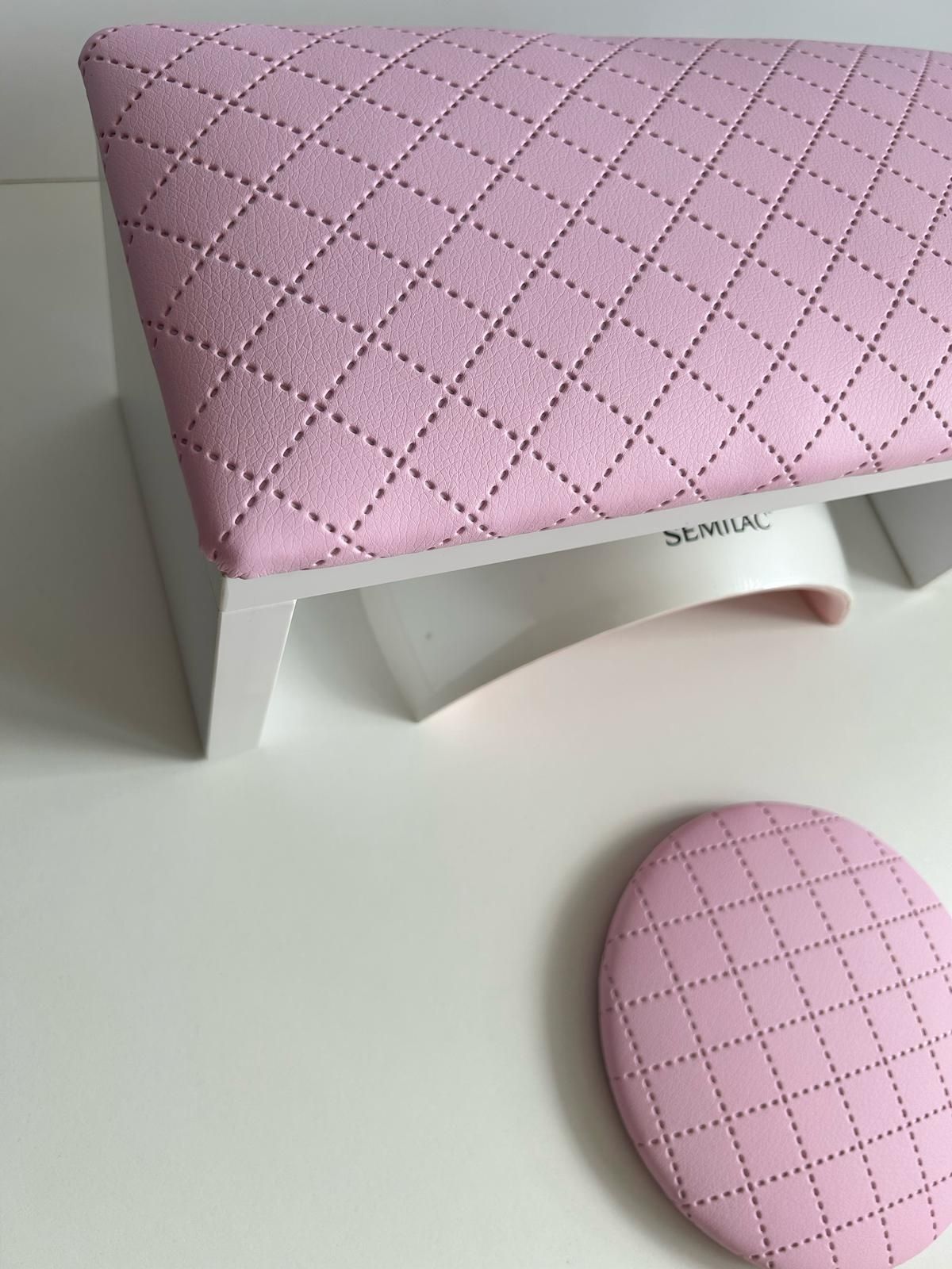 Podpórka do manicure paznokci pod dłoń. Komplet pudrowy róż pikowany