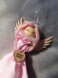 Anioł Stróż Marysia prezent chrzest różowa handmade ręcznie robione