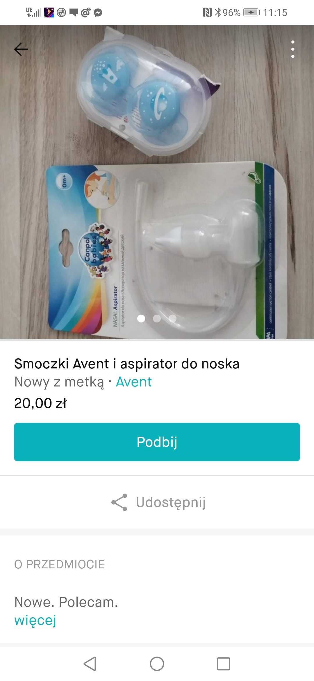 Smoczki dla niemowląt Avent