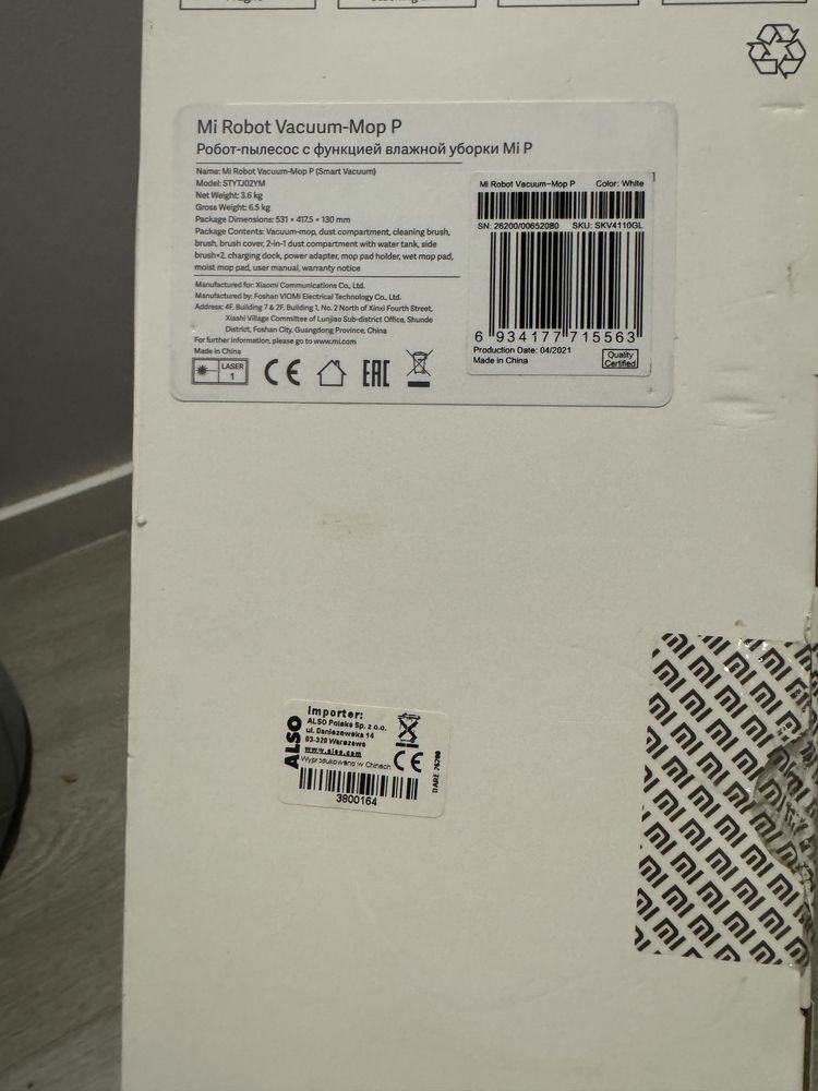 Odkurzacz xiaomi Mi robot vacuum - Mop P