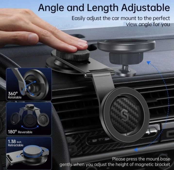 Samochodowy uchwyt magnetyczny na telefon SYNCWIRE MagSafe szary