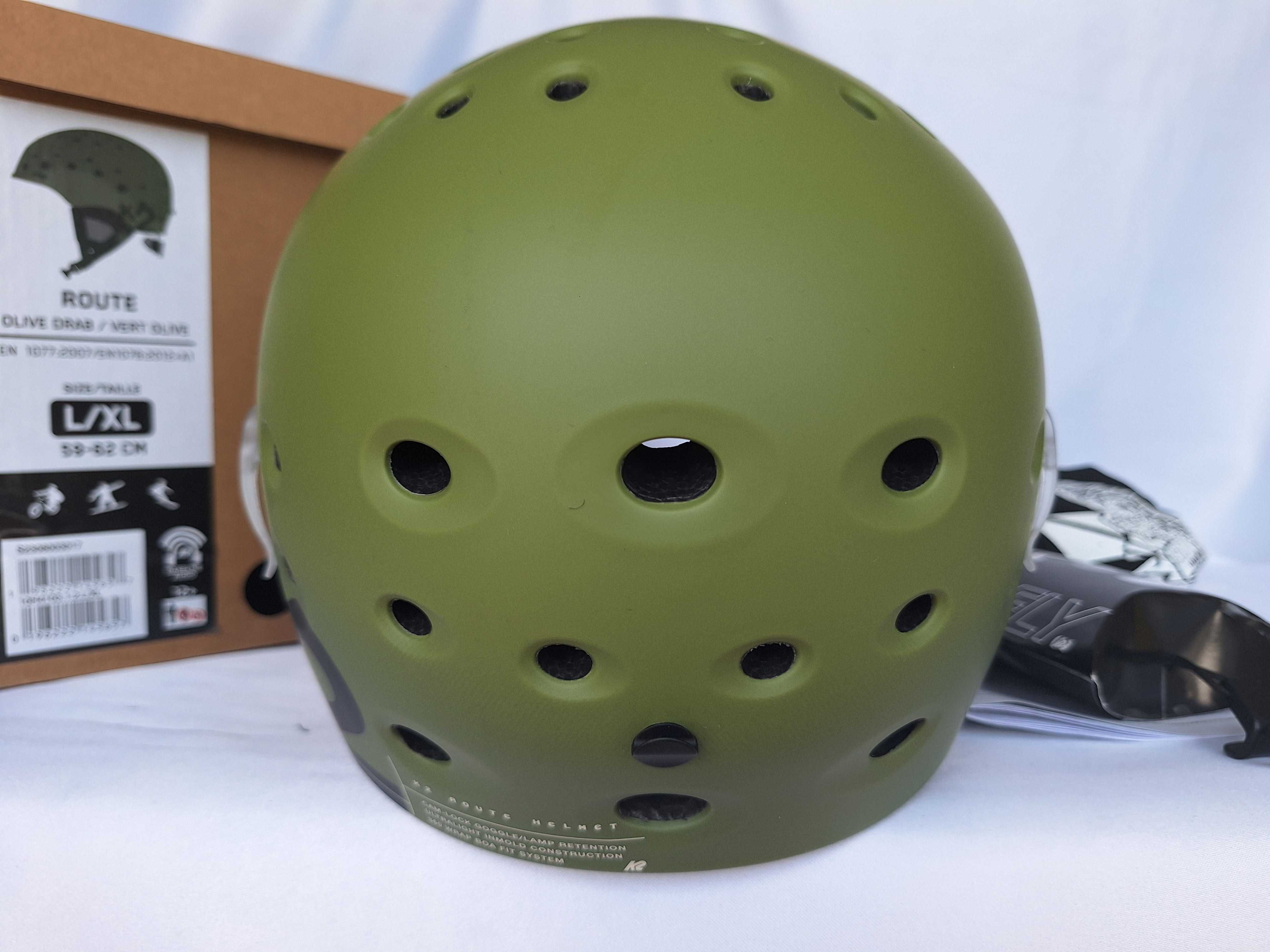 Kask całoroczny uniwersalny narciarski K2 Route Olive Drab L 59-62cm