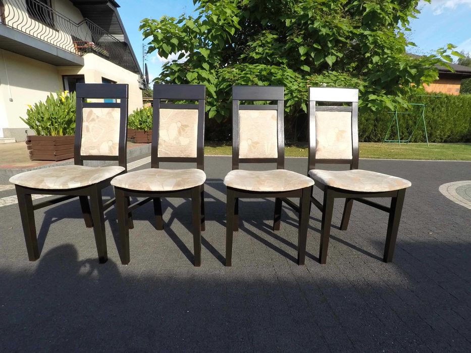 Krzesła 12 sztuk ciemny brąz/beż