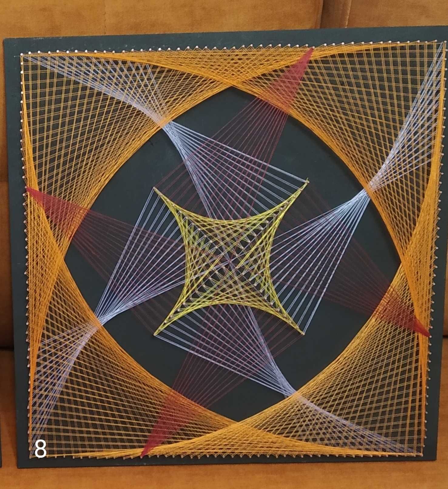 Obrazy String art, mandala - upominek, wystrój wnętrz. Rękodzieło.