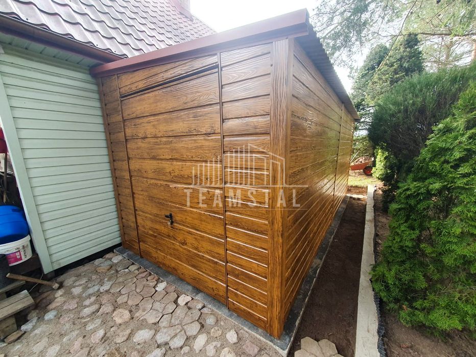 Domek Ogrodowy - Schowek - Garaż - Brama drzwi drewnopodobny TS633