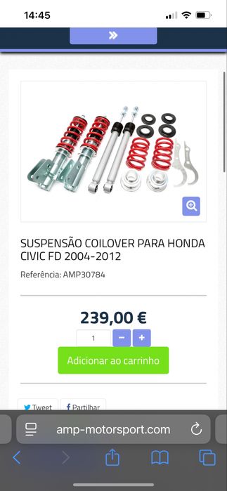 Suspensão Coilover – Honda Civic FD / EP