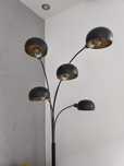 Lampa stojąca, 200 cm, 5 x E14, czarno-złota