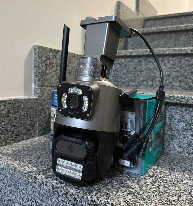 Двойная 4G LTE камера видеонаблюдения V380 pro P11 с ночным видением