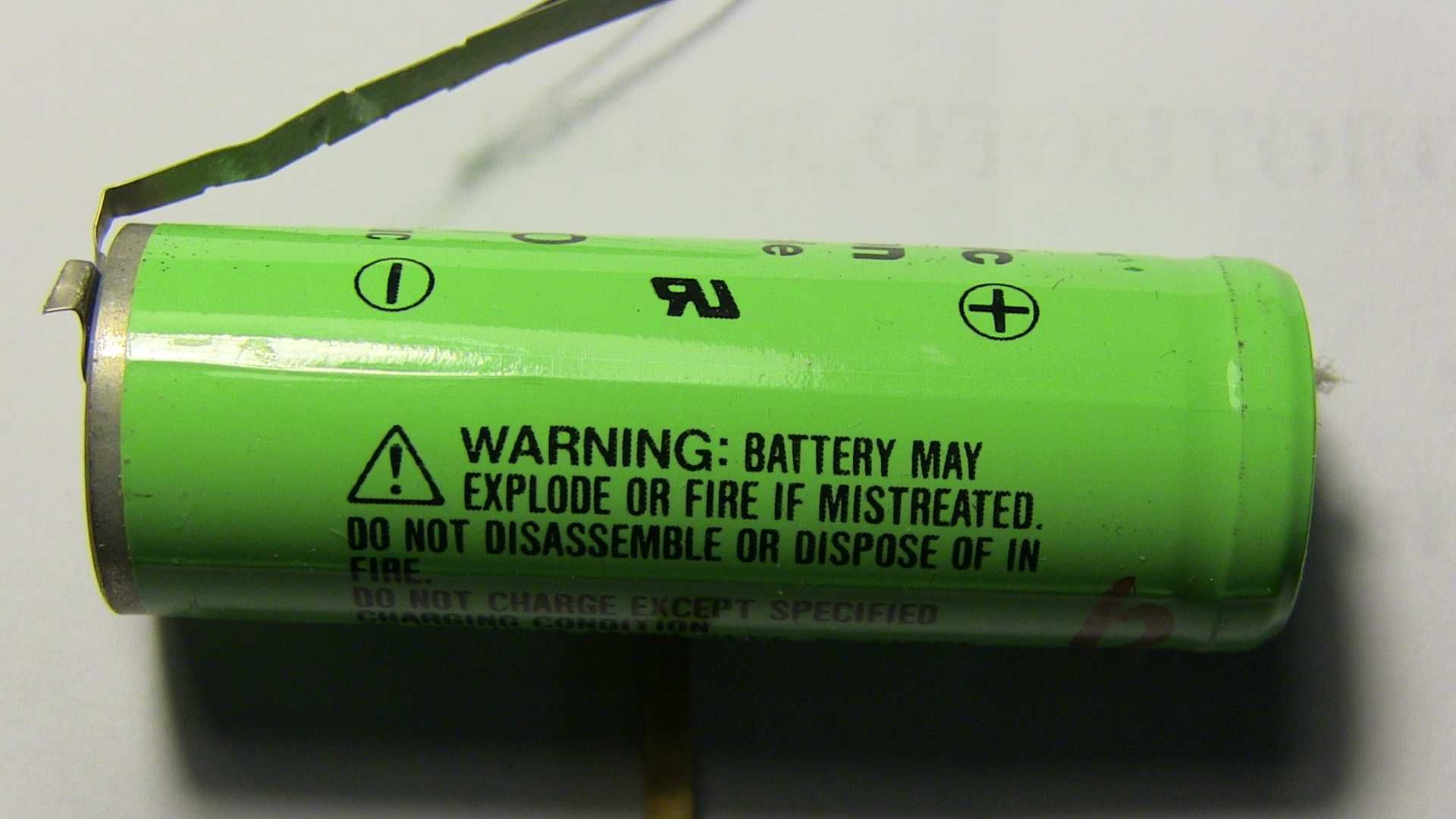 Аккумулятор 17500 (5см) Li-on 3.7V Panasonic CGR 1000mAh -реал. измер.