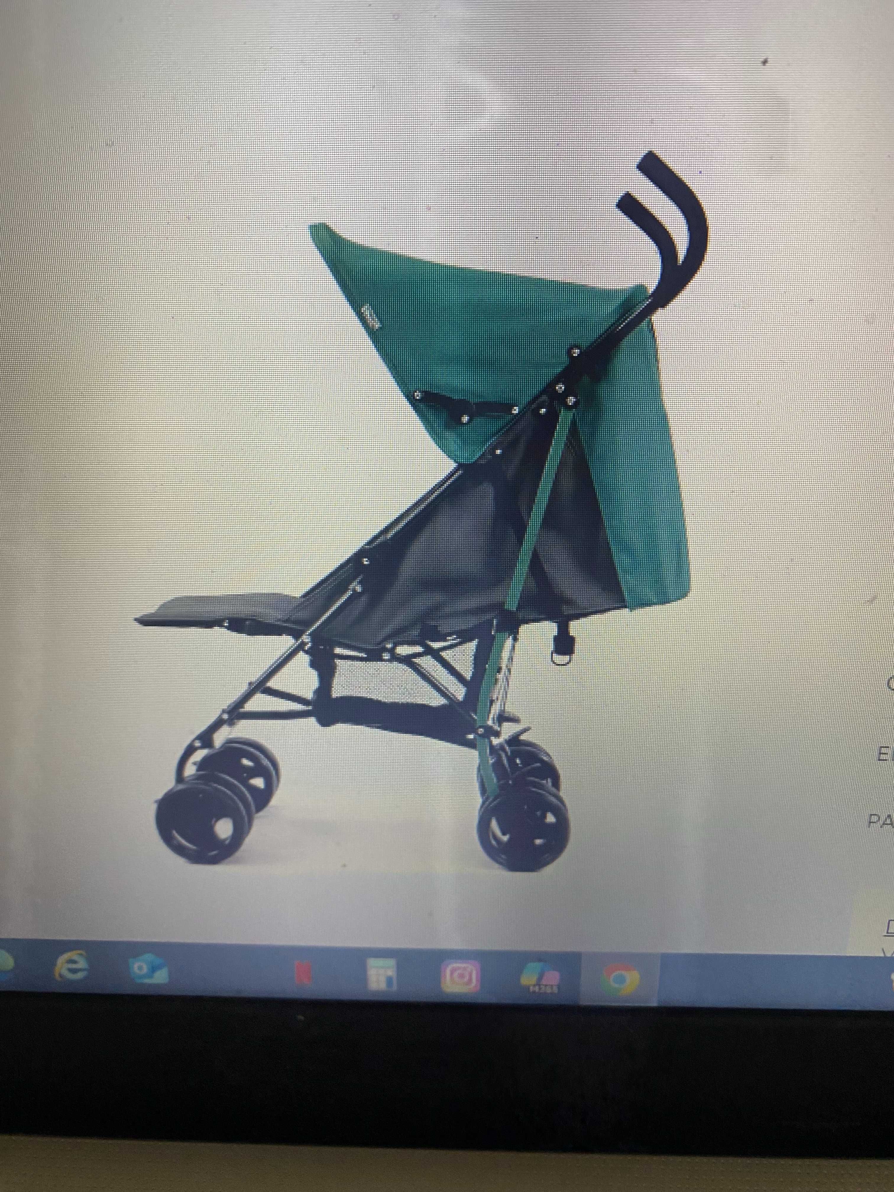 Carrinho de passeio multiposições, em cinza e azul marca BBEST