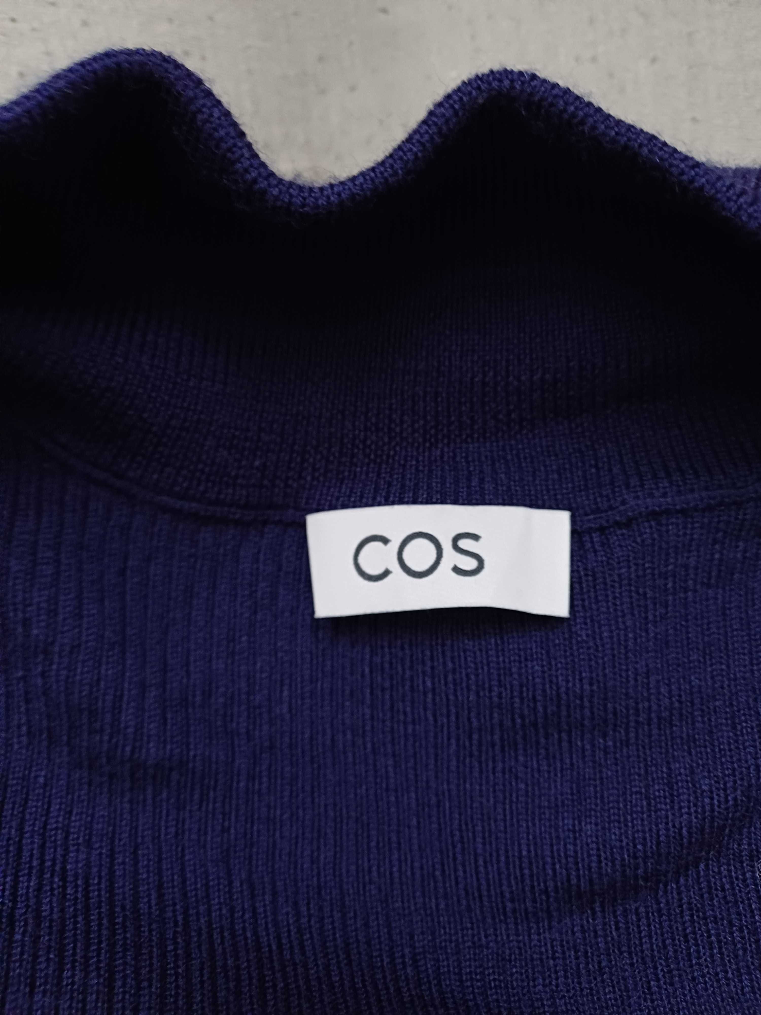 COS męski wełniany sweter zapinany na suwak rozmiar L