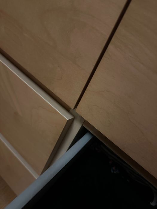 Cómoda Malm madeira clara 6 gavetas