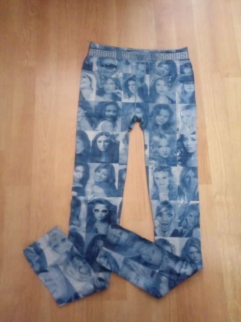 Nowe legginsy bezszwowe imitacja jeansu