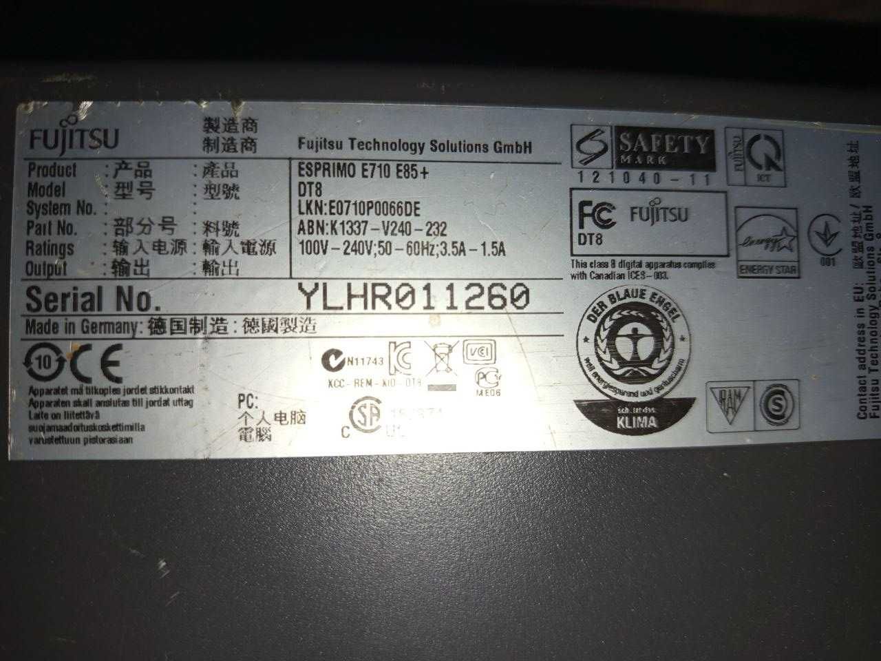 Системний блок Fujitsu без зображення 8 ГБ Intel core i3 3220