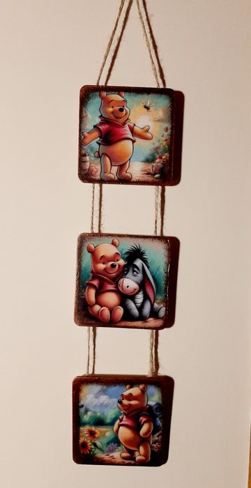 Zawieszki na ścianę ręcznie zdobiony prezent rękodzieło Kubuś Puchatek