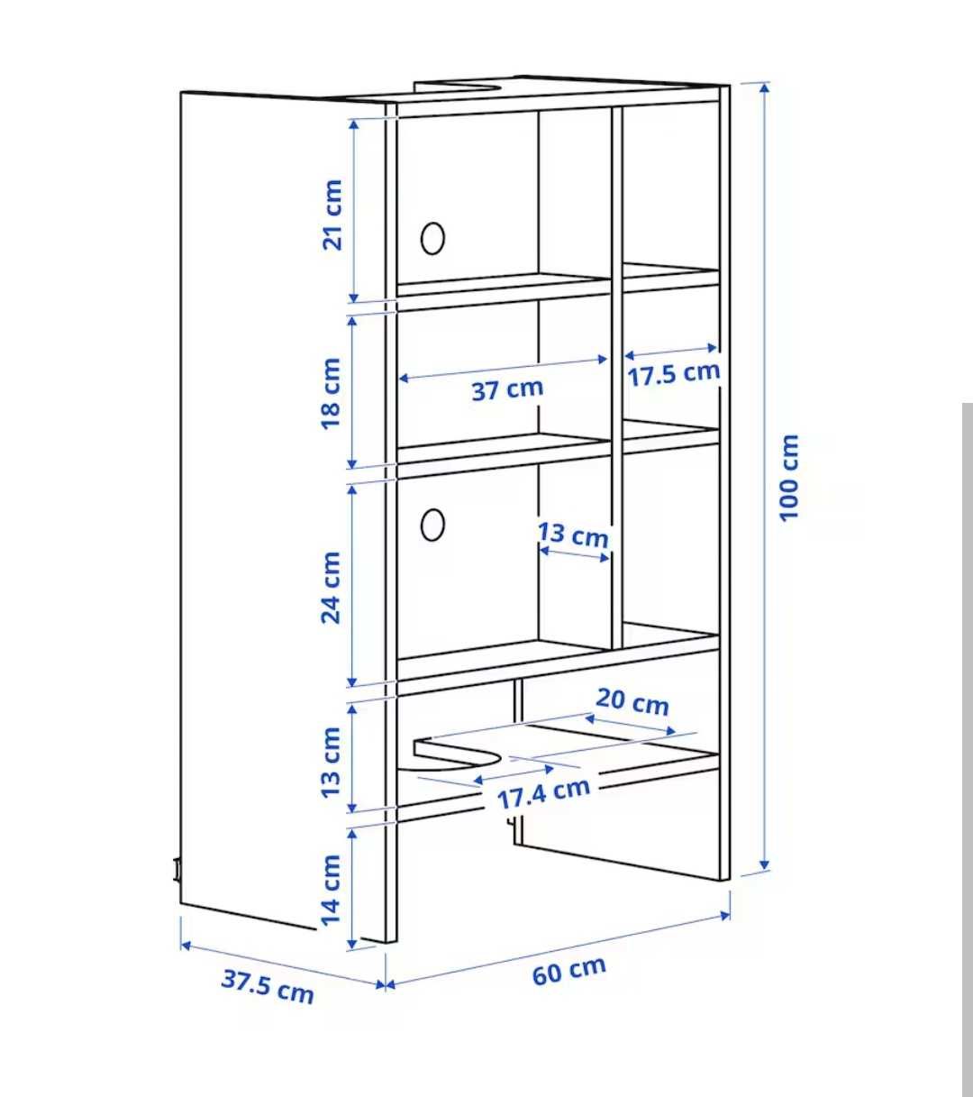 IKEA Metod biały szafka okap 60x37x100 (105.476.41)