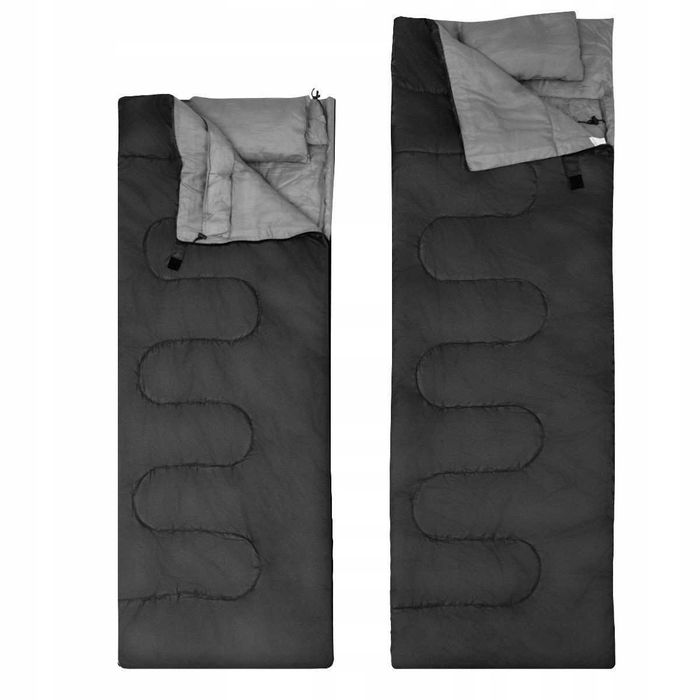 OKAZJA! Ciepły Śpiwór Turystyczny DUŻY Dwuosobowy Podwójny + Poduszki