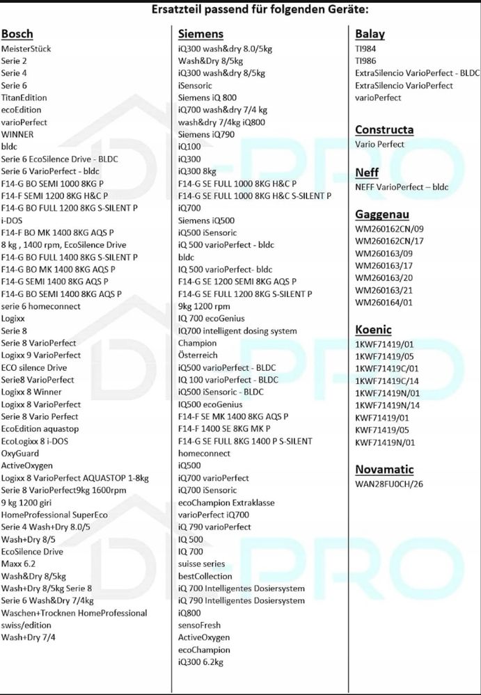 Przekaźnik blokujący DL-pro do modeli Bosch Siemens drzwi pralki